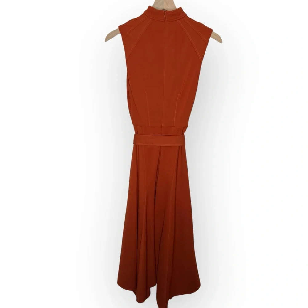 KAREN MILLEN Rust High Neck Dress - Picture 2 of 5